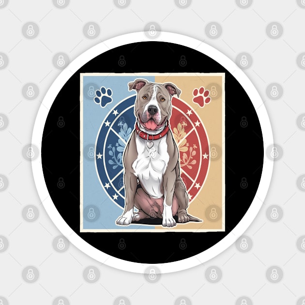Pitbull Dogs, Strength and Loyalty in a Stunning Dog Lover's Design Magnet by Pixel Threads 